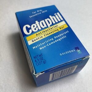 1 Bar Cetaphil Gentle Cleansing Antibacterial Bar Soap 4.5 Triclosan READ DATE